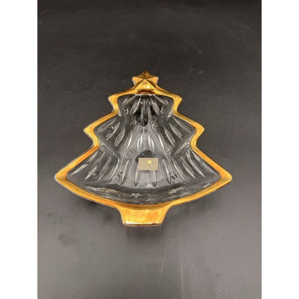 Studio Nova Christmas‎ Shine Gold/ Stars Trees/Candy Nut Glass Dish holiday